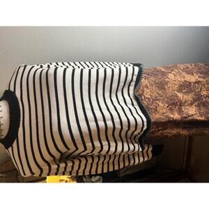 Cozy Black and White Striped Knit Sweater